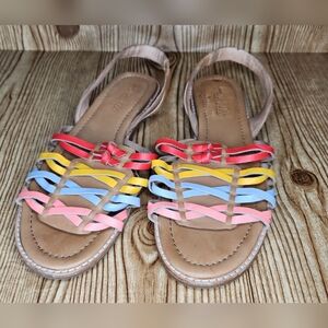 MADEWELL Maya Multi-Color Rainbow Huarache Leather Sandal Size‎ 8